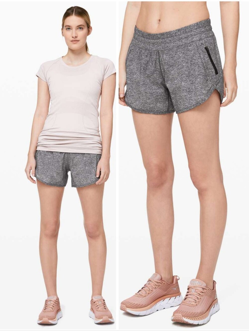 Lululemon Tracker Short V *4" in Heather Lux Multi Black